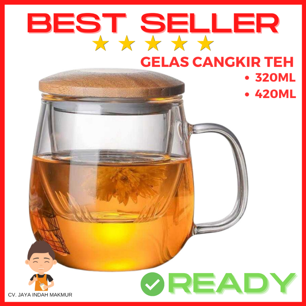 Jual Gelas Cangkir Teh Tea Cup Mug Dengan Saringan Infuser Tea Filter Kaca Shopee Indonesia 9879