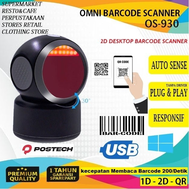 Jual Barcode Scanner OS-930 OMNI Imager 1D 2D QR CODE EFAKTUR USB IWARE ...