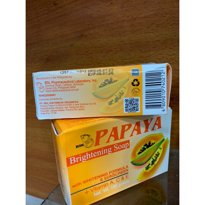 Jual RDL Papaya Brightening Soap 135 gr Original BPOM | Shopee Indonesia