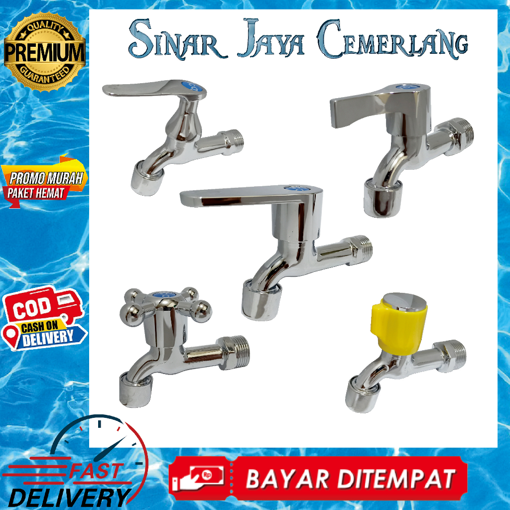 Jual MURAH!!! Kran Air 3/4 inch - Keran Tembok Baling Engkol 1/2