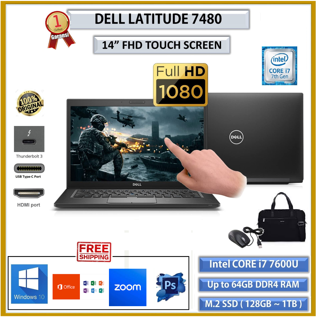Jual LAPTOP GAMIG TOUCHSCREEN!!! Laptop Dell latitude 7480 core i7 gen ...