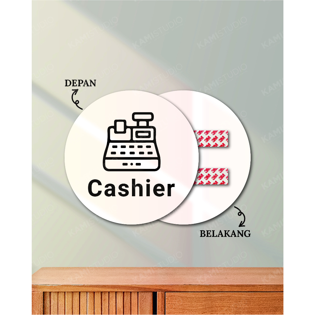 Jual TULISAN CASHIER 20X20 CM / SIGN TEMPEL CASHIER / TEMPELAN DINDING ...