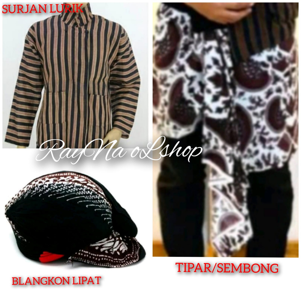 Jual 1 SET BAJU SURJAN LURIK PRIA + BLANGKON LIPAT TANPA SLIWIR ...