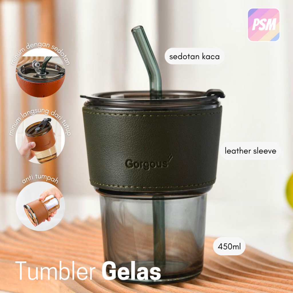 Jual Psm Gelas Tumbler Aesthetic Gelas Minum Kaca Simple Elegan Water Bottle Cup For Coffee 9309
