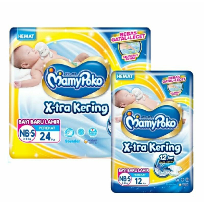 Jual MamyPoko X-tra Kering NBS24 / NBS12 Popok Perekat Bayi Baru Lahir ...