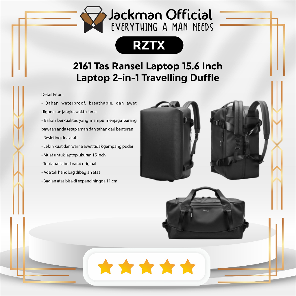 Jual RZTX 2161 Tas Ransel Laptop 15.6 Inch Laptop 2 in 1 Travelling Duffle Shopee Indonesia