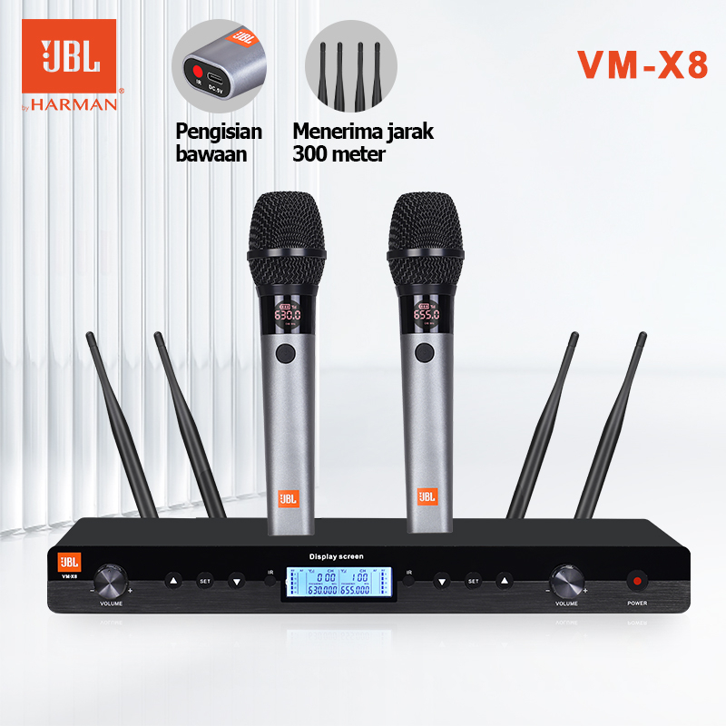 Jual mic wireless JBL/original VM·X8,mic wireless,mic karaoke,wireless