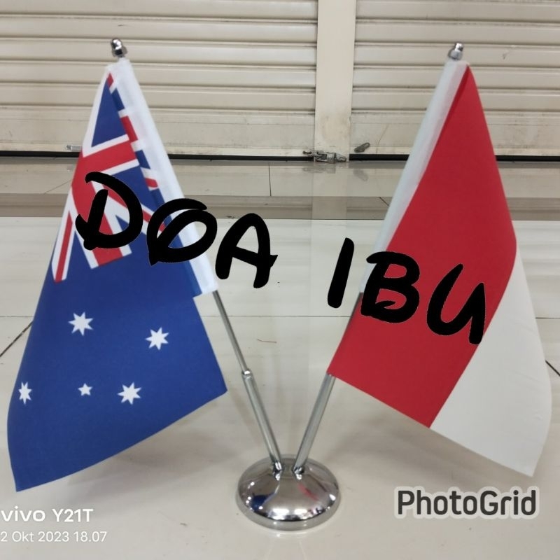 Jual Tiang Stenlis Meja V Bendera Indonesia Australia Shopee Indonesia