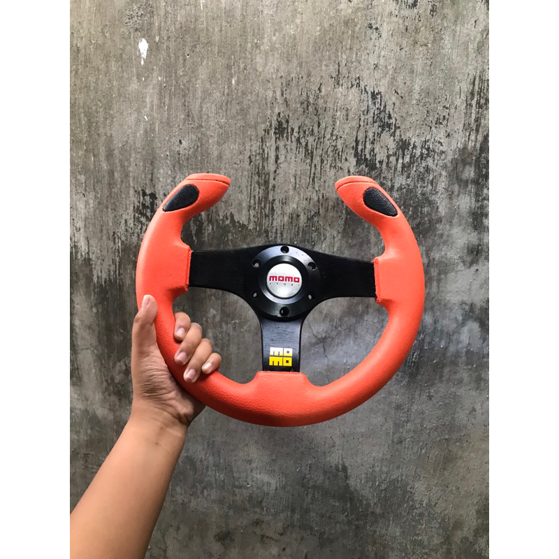 Jual setir mobil racing model pesawat warna oren ukuran 8-15 inci ...