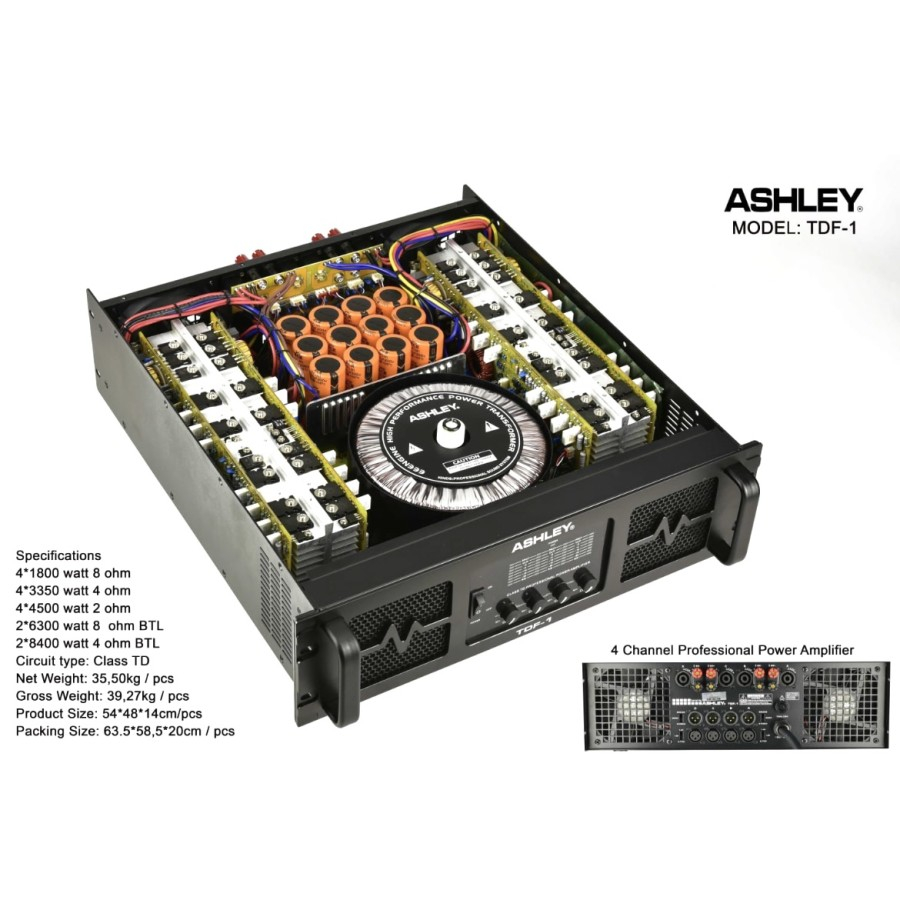 Jual Power Amplifier 4 Ch Class TD Ashley TDF1 TDF 1 Original ASHLEY ...