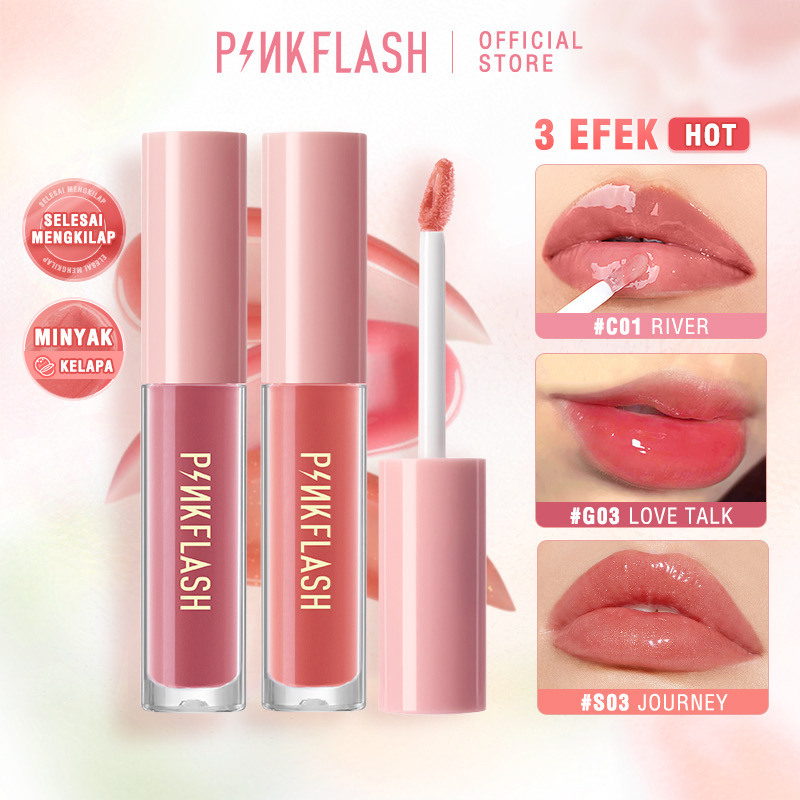 Jual PINKFLASH LASTING GLOSSY LIPGLOSS LIP GLOSS PINK FLASH BPOM