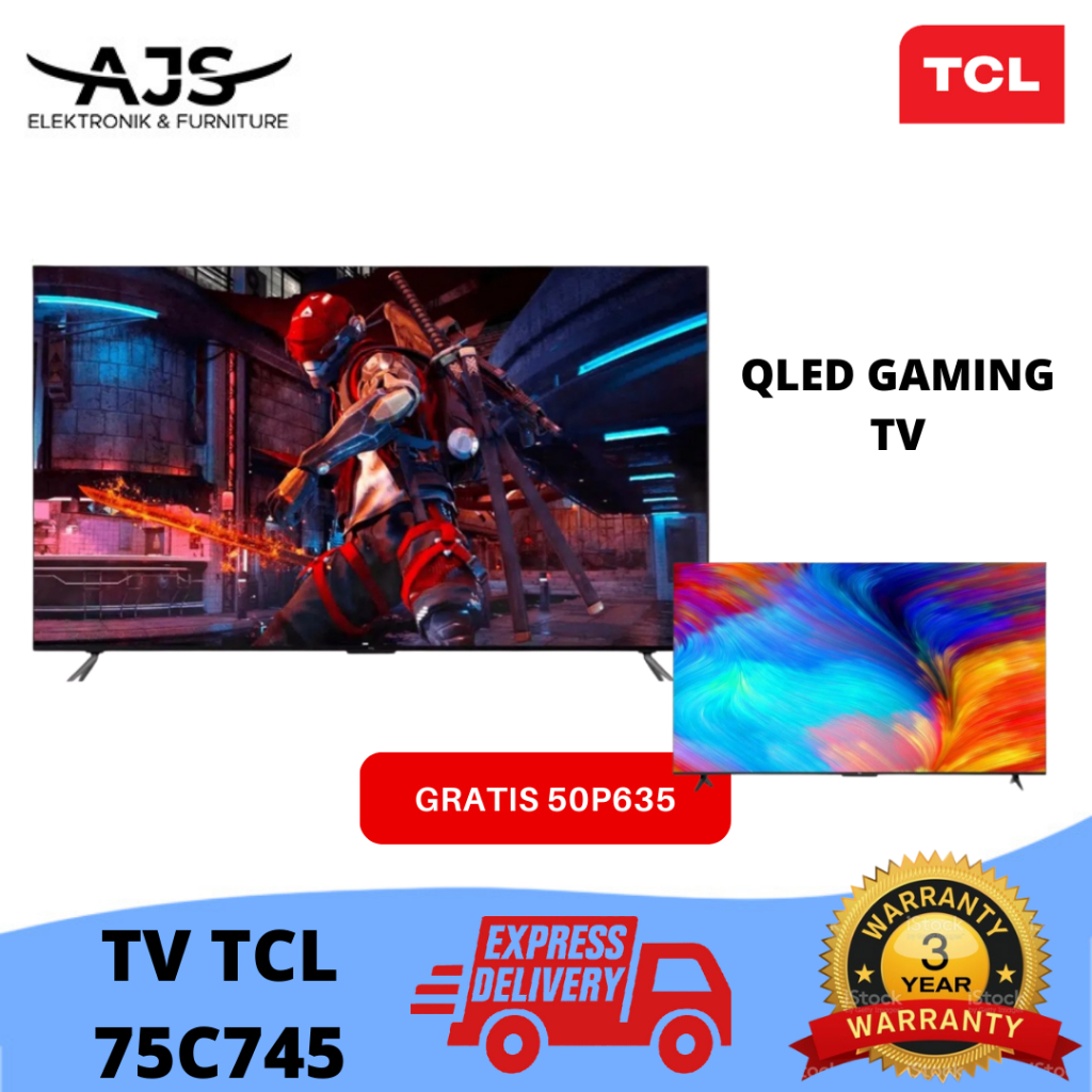 Jual TCL 75C745 / C745 QLED 4K UHD Smart Google TV w/ 144Hz VRR 75 Inch ...