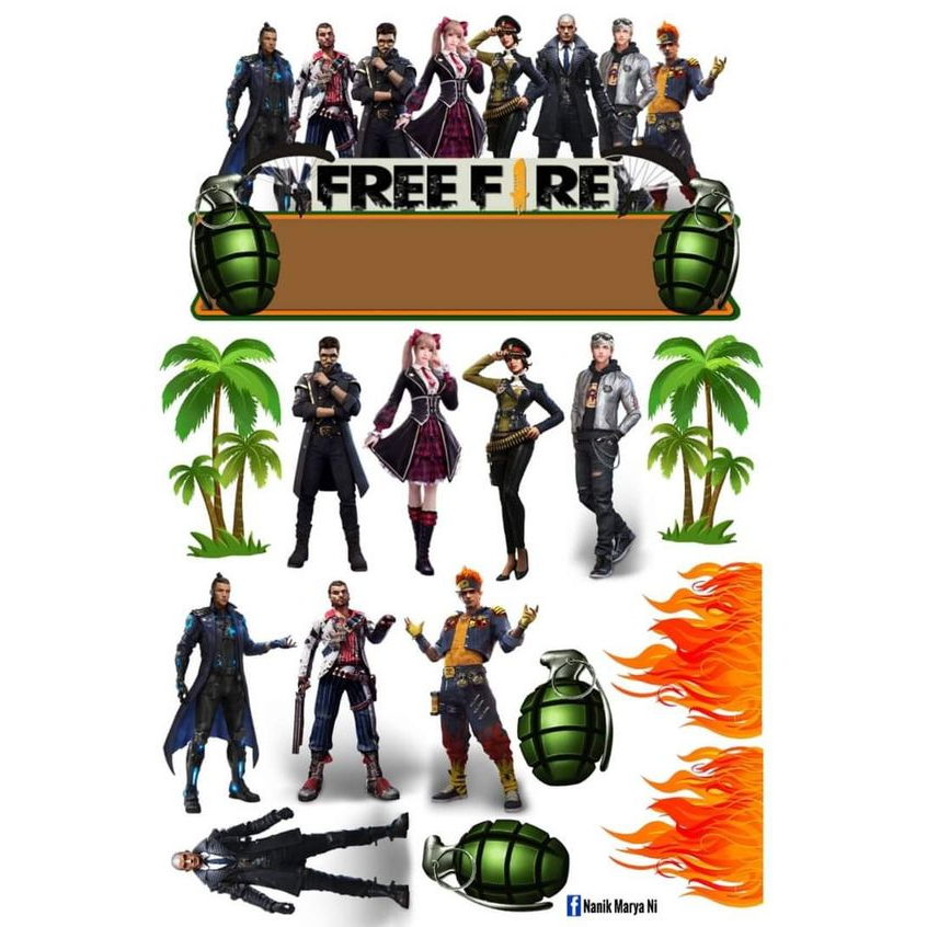 Jual Free Fire Topper Cake Happy Birthday Bisa Request Nama dan umur