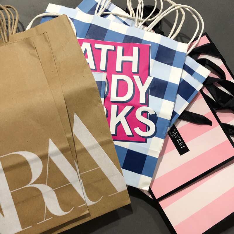 Jual Paper Bag Victoria Secret Bath and Body Works Zara | Shopee Indonesia