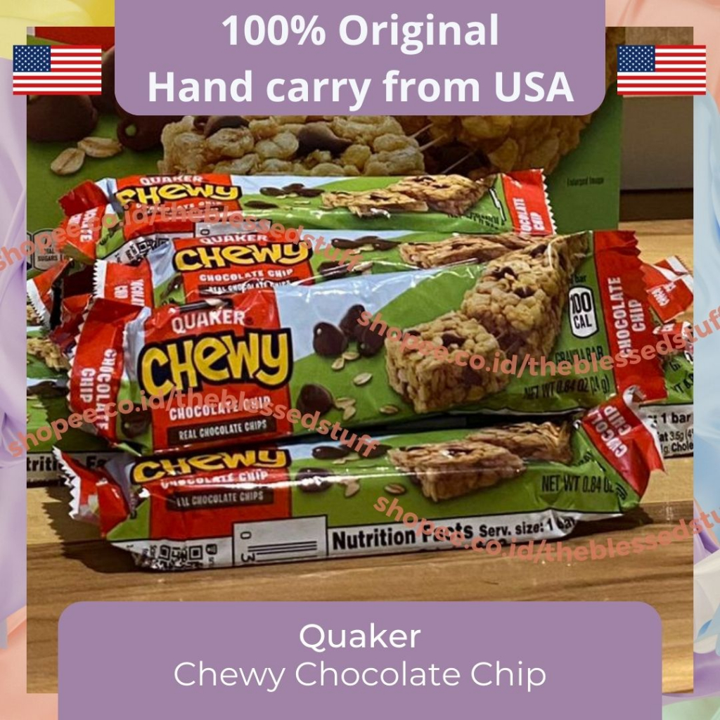 Jual Quaker Chewy Chocolate Chip Granola Bars 100% Original USA ...