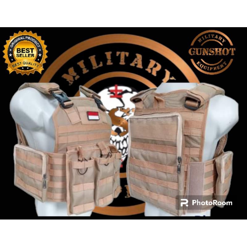 Jual Rompi Body Vest SATPOLPP Krem Gurun Bisa pakai Kevlar COD murah ...