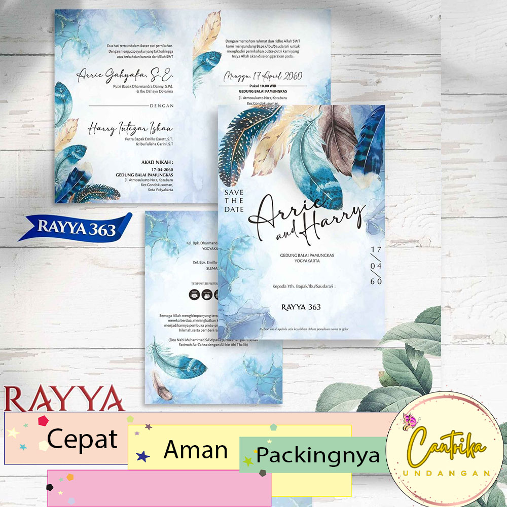 Jual Blangko Undangan Pernikahan Rayya 363 atau kertas undangan kosong ...