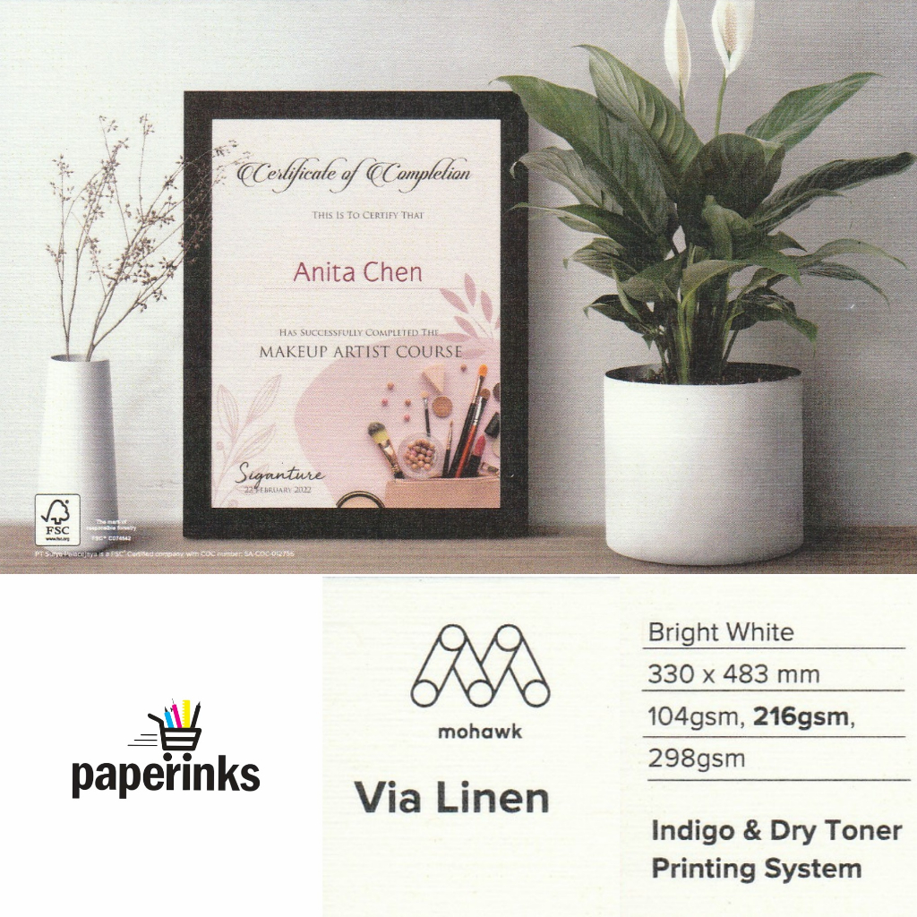 Jual VIA LINEN DIGITAL BRIGHT WHITE 104 216 298 gsm | Shopee Indonesia