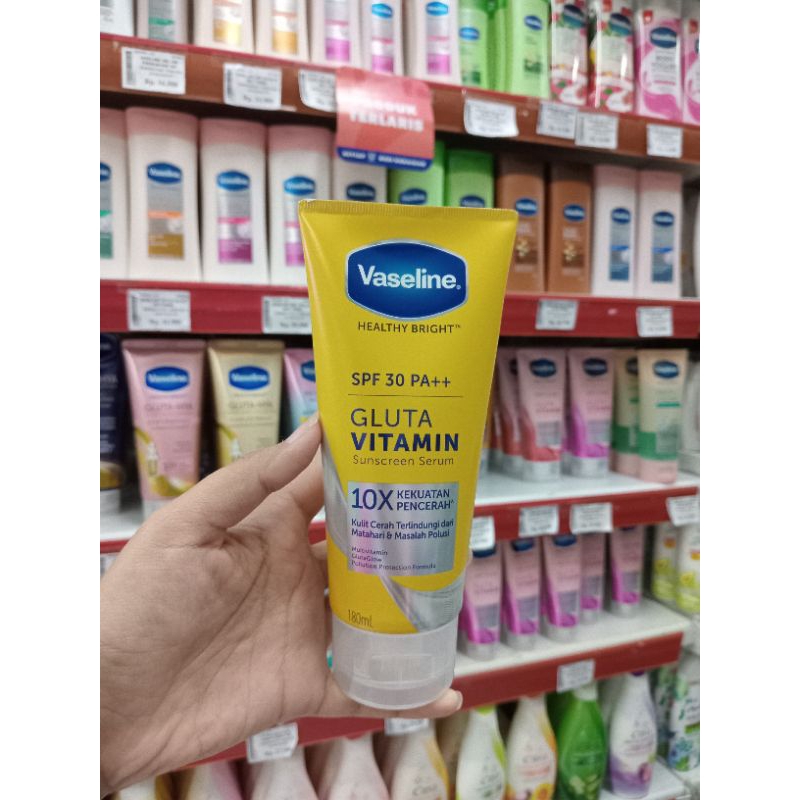 Jual Vaseline Healthy Bright Spf 30 Pa Gluta Vitamin Sunscreen Serum 180ml Shopee Indonesia 5419