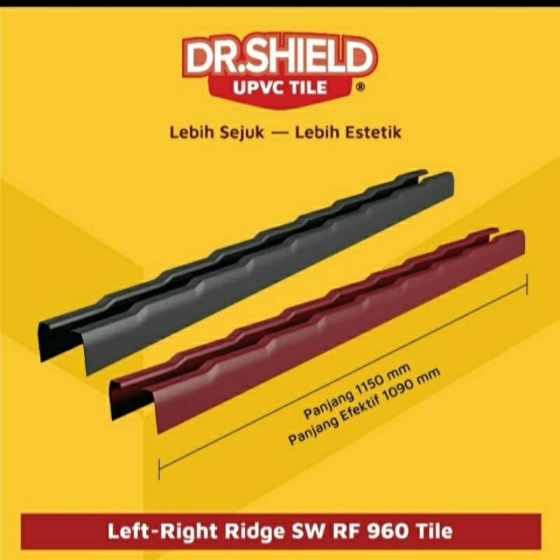 Jual Nok UPVC genteng left/right ridge RF 960 dr Shield/Nok Dr Shield ...