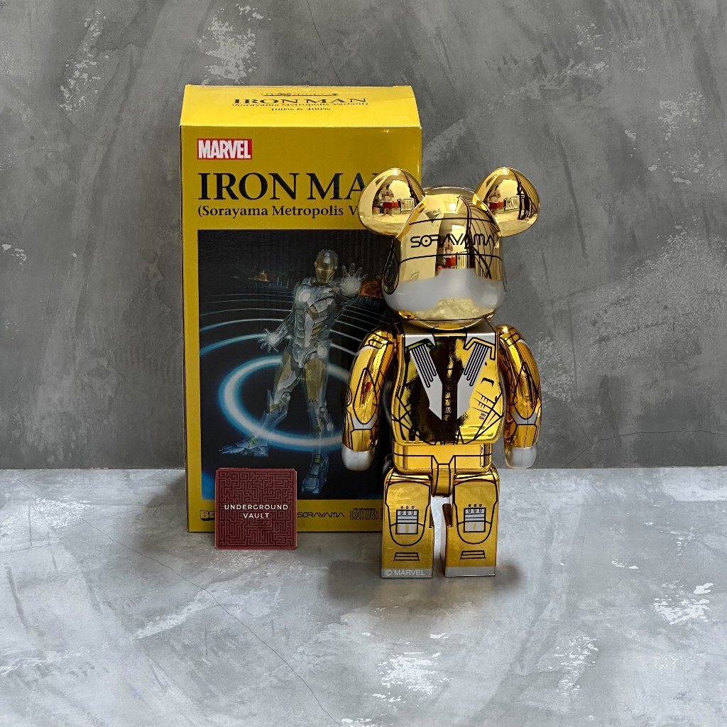 Jual BearBrick BE@RBRICK Bear Brick Iron Man Sorayama 400% Action ...