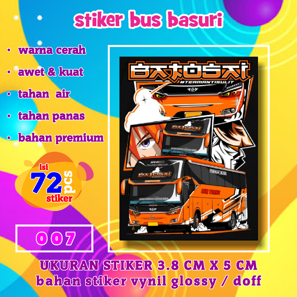 Jual Viral Stiker Bus Basuri Isi 72 Stiker [ White Roses Cherry Blossom