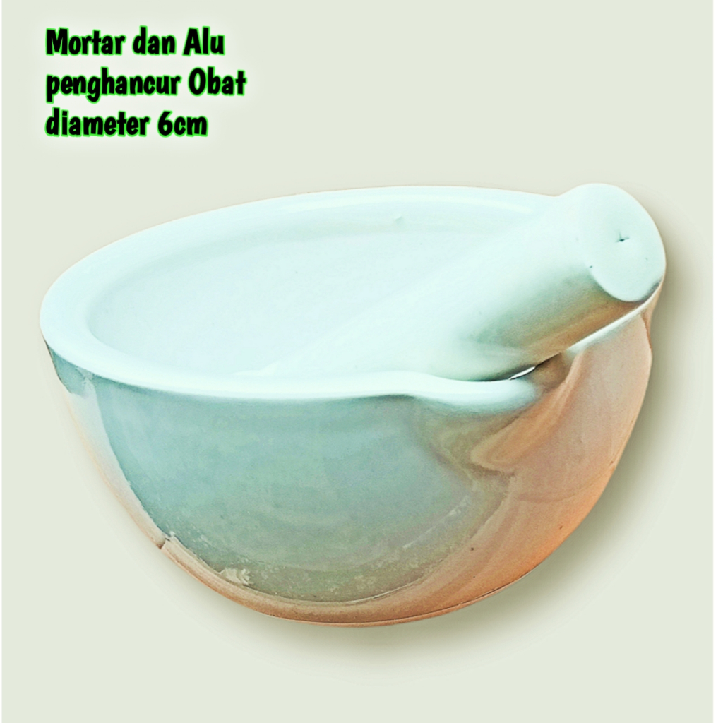 Jual Mortar Penumbuk Obat dia. 6 cm Mortar Pastle Laboratorium Kimia