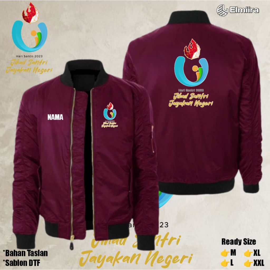 Jual Hari Santri Nasional @023 Free nama Jaket Custom | Shopee Indonesia