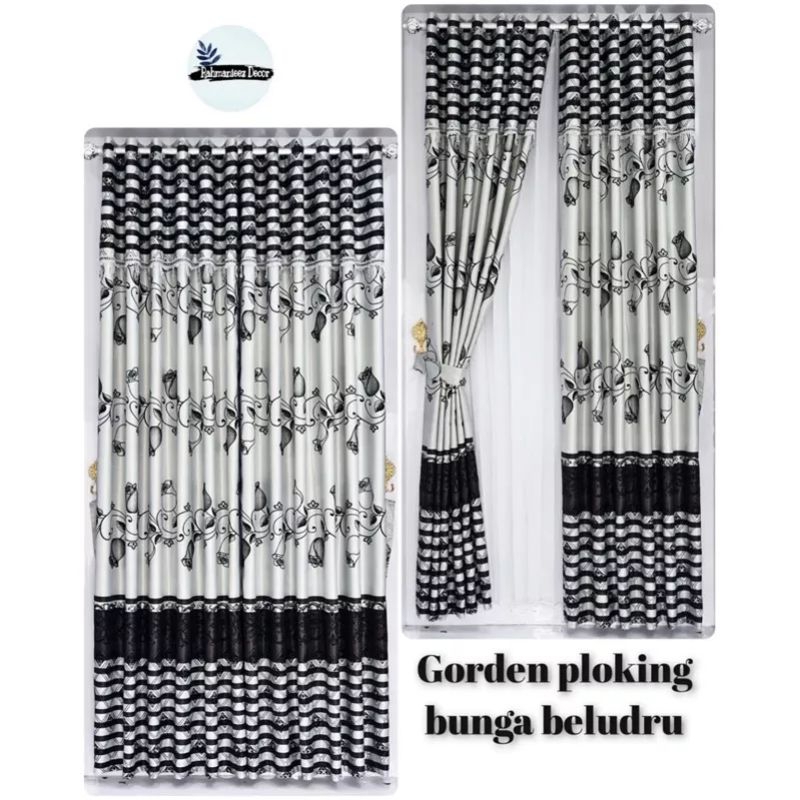 Jual Gorden Motif Bunga Mawar Pakai Poni Tempel Dan Renda Bahan 100