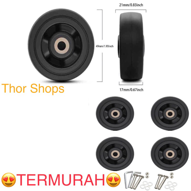 Jual [4 pcs] roda koper pengganti karet roda koper pengganti ...