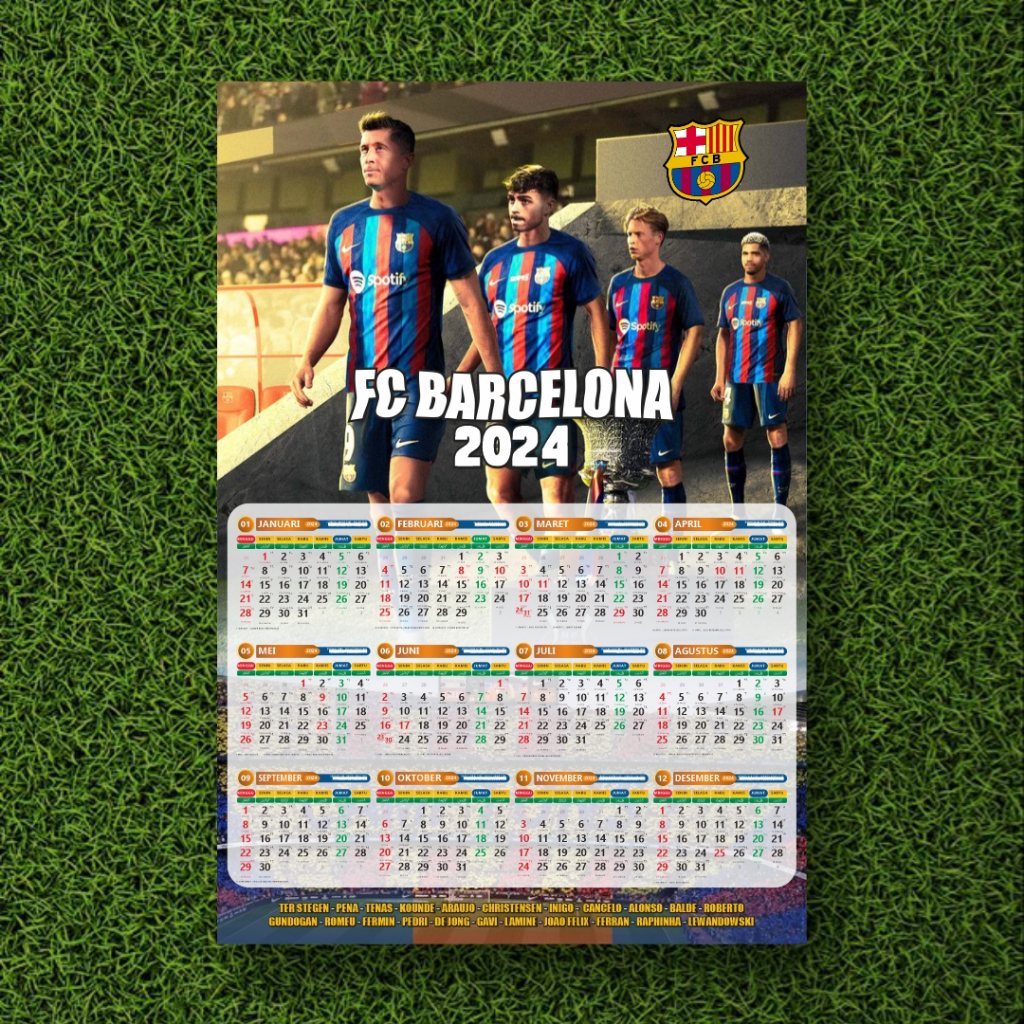 Jual Kalender 2024 BARCELONA Siap Cantol Kalender Bola BARCA  Shopee 