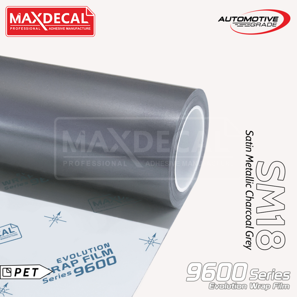 Jual [Per Meter] MAXDECAL 9600 SM18 Satin Metal Dark Grey Wet Metallic ...