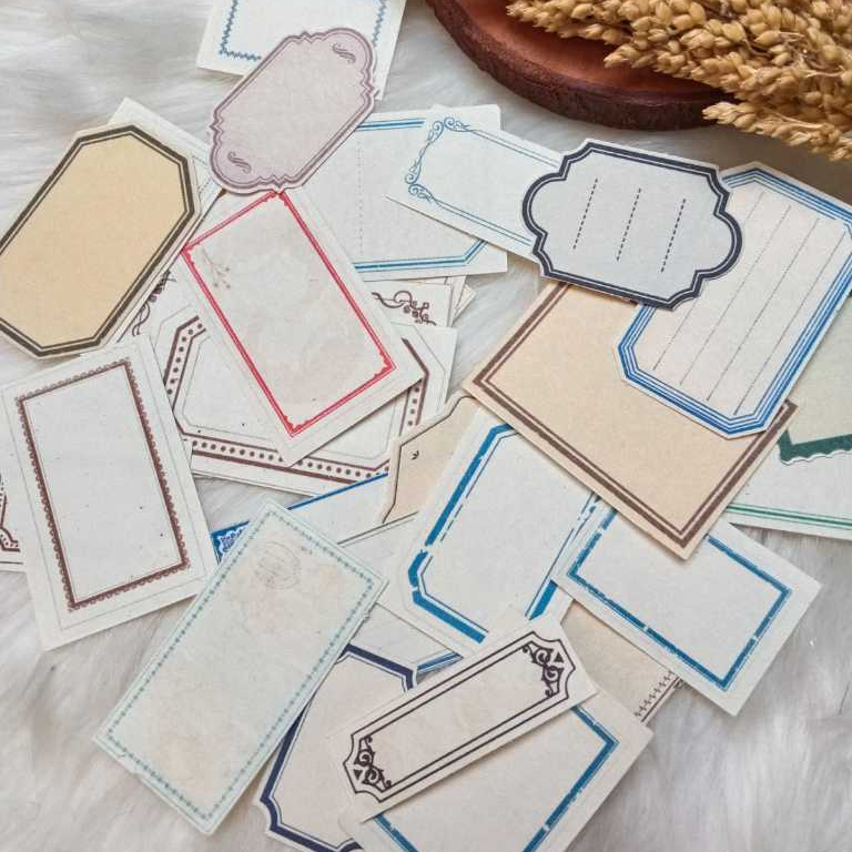 Jual 25pcs Sticker FRAME HVS Kraft Gambar Vintage Scrapbook Jurnal ...