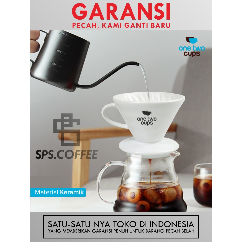 Jual One Two Cups Espresso Coffee Maker Moka Pot Filter 300ml 6 Cups - JF11  - Jakarta Pusat - Jak Supplier And Roastery