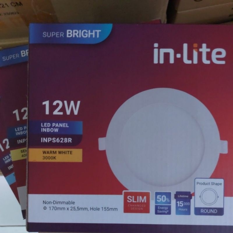 Jual downlight panel inbow InLite INPS628R 12w plafon 12 watt 6500k ...