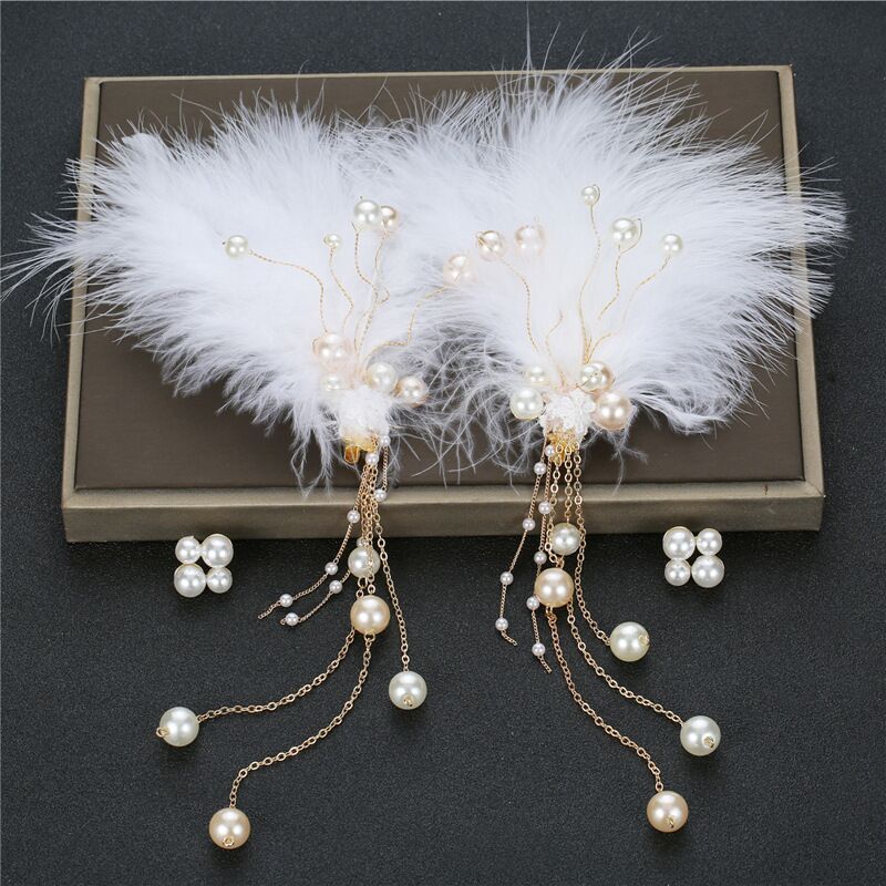 Jual 2Pcs/aksesori rambut Set Bulu Mutiara Rumbai Jepit Jepit Rambut ...