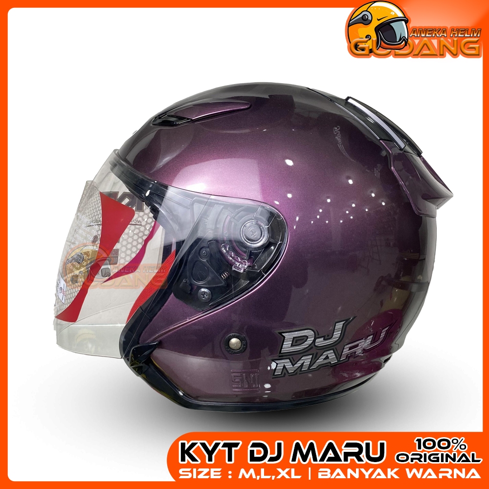 Jual Helm KYT DJ MARU Half Face Wanita Laki Laki Solid Ungu Glossy