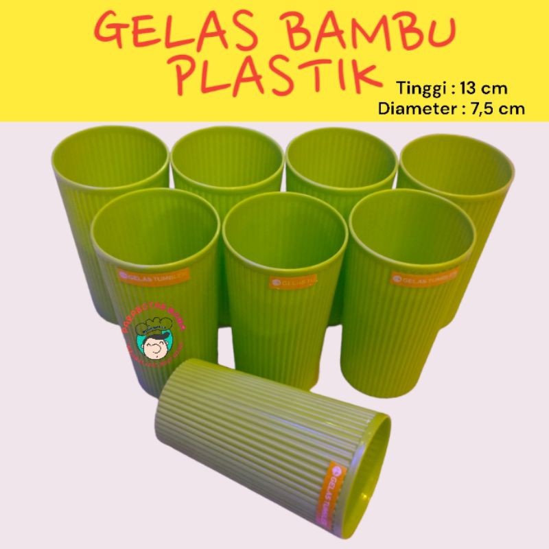 Jual Setengah Lusin Gelas Jus Tinggi 13 Cm Gelas Bambu Plastik Parabotan Mama Shopee Indonesia 1573