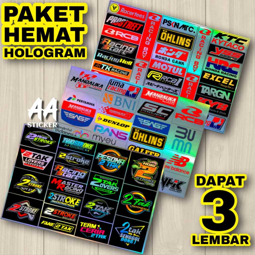 Jual Stiker Racing Pack Hologram Sponsor Sticker Motor | Shopee Indonesia