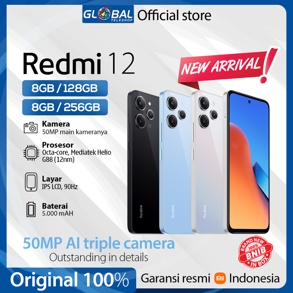 Jual Xiaomi Redmi 12 (8GB/128GB) Garansi Resmi | Shopee Indonesia