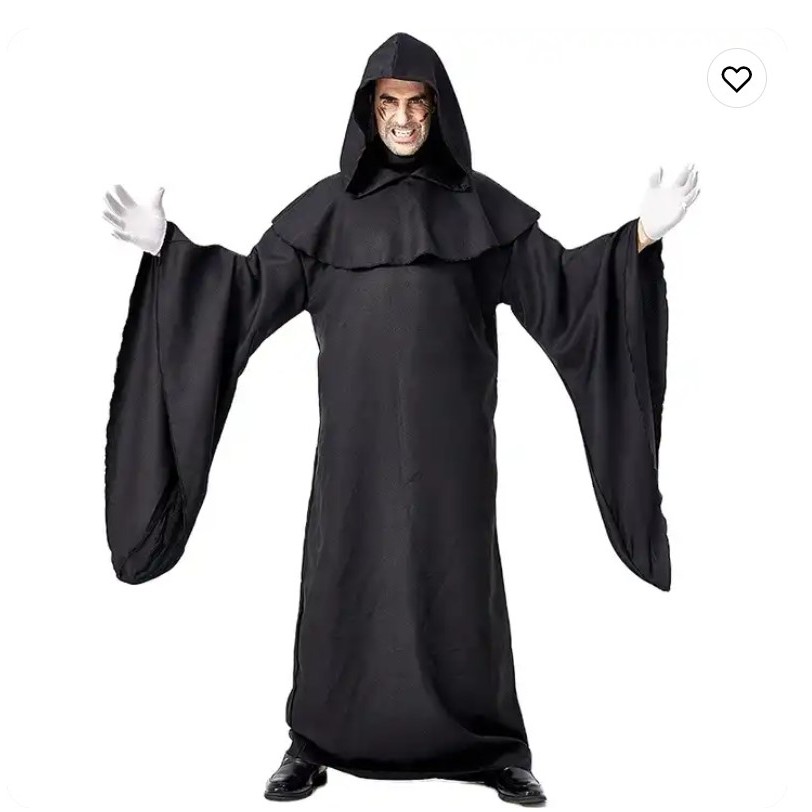 Jual Kostum Baju Hantu Hitam Pria Halloween Setan Hitam Jubah Sederhana ...