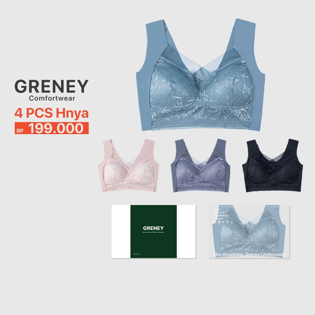 Jual GRENEY-L.W.L-Paket Bra (4PCS) Bra Rompi Bigsize Renda Seamless ...