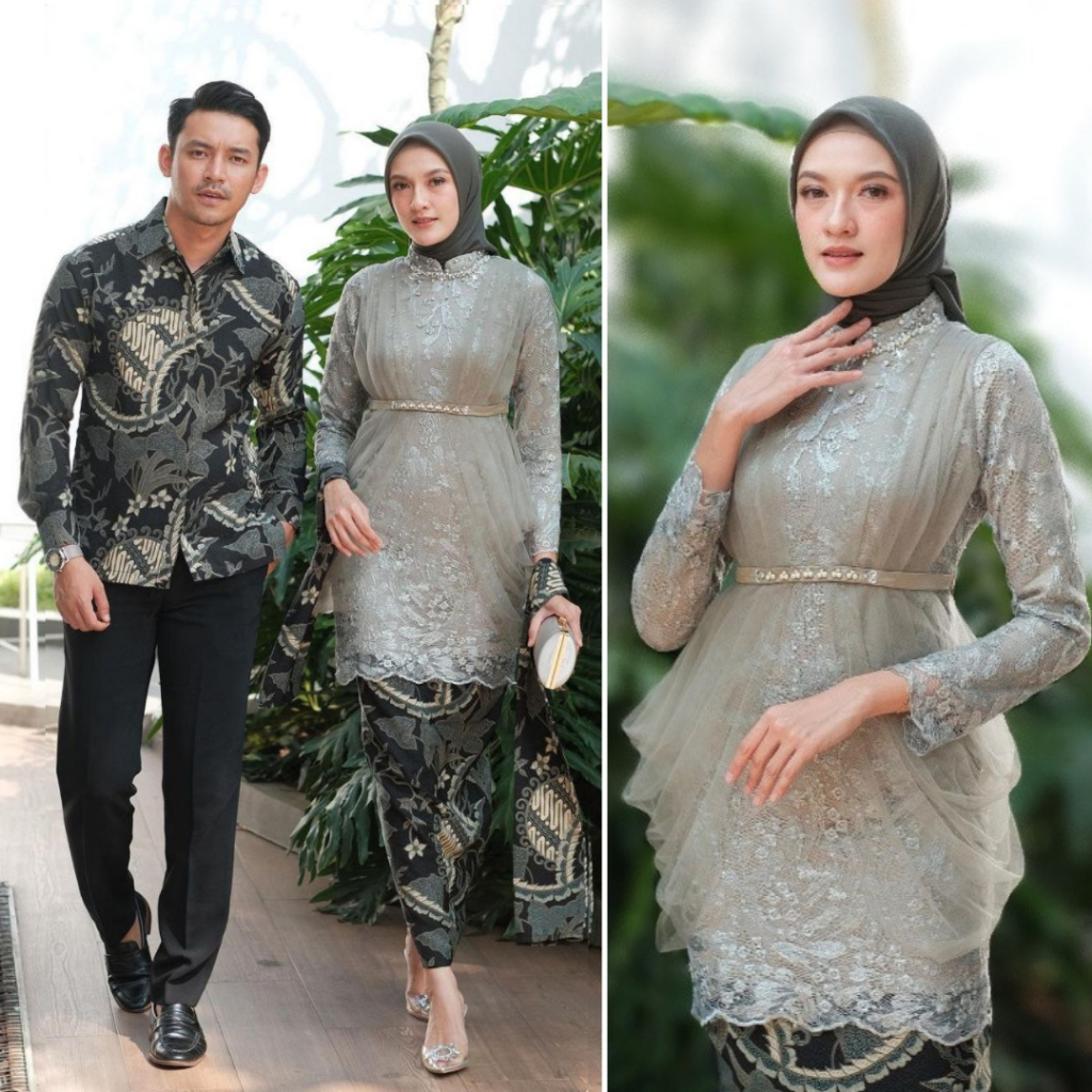 Jual Kebaya Wisuda Couple Modern Kebaya Madina Sage Set Tunik Lamaran ...