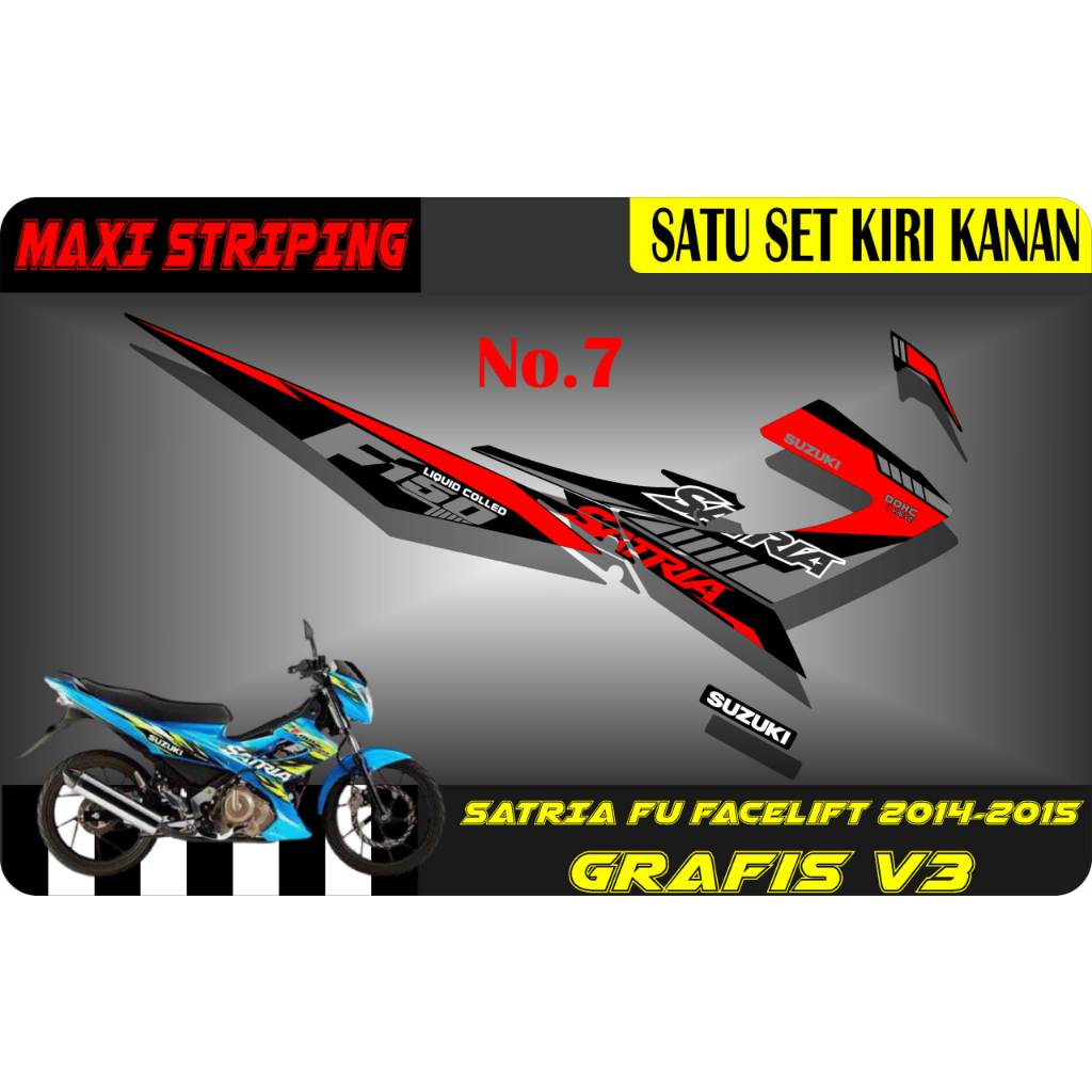 Jual Stiker striping Suzuki Satria Facelift 2014-2015 Grafis V3 ...