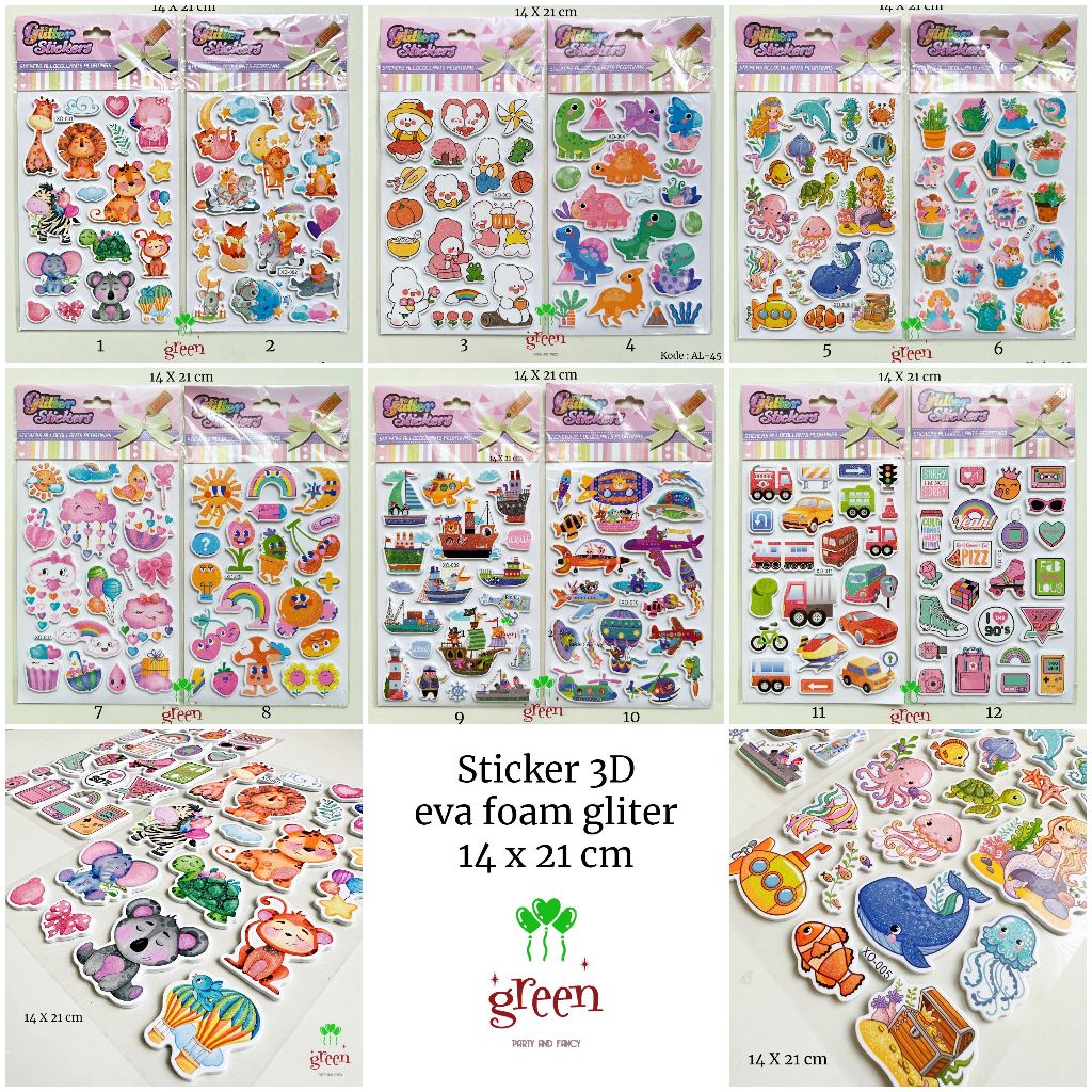 Jual Stiker anak 14x21 cm Sticker eva sticker foam Stiker timbul 3D eva ...