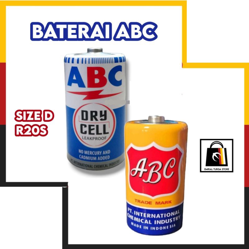 Jual Baterai ABC Dry Cell Jumbo D R20S | Shopee Indonesia