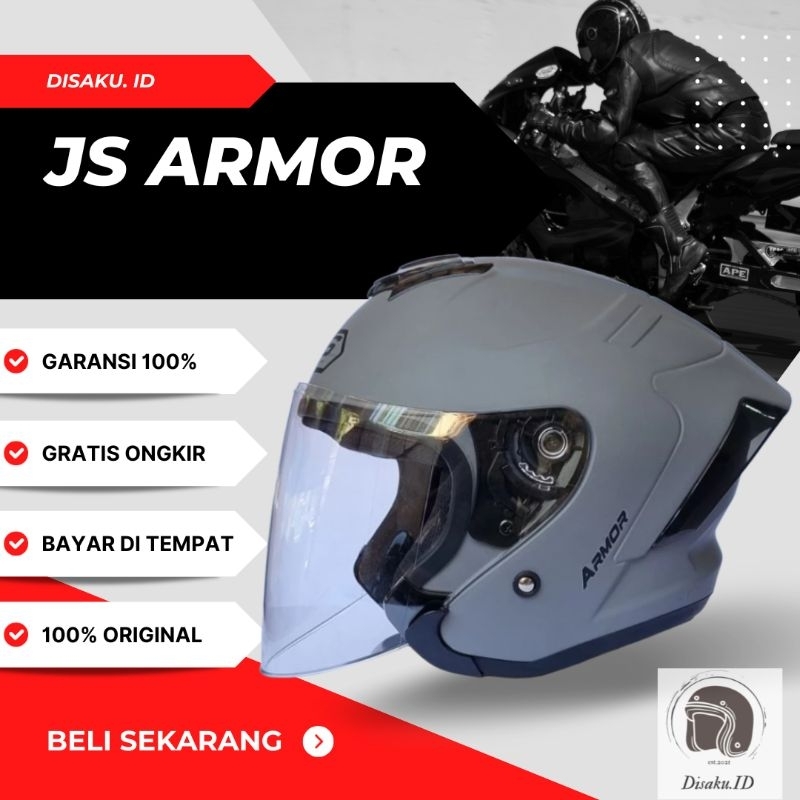 Jual HELM JS ARMOR ORIGINAL HALF FACE PRIA DAN WANITA DEWASA BAYAR DI ...