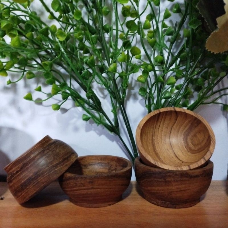 Jual Mangkok Mini 6cm Kayu Jati Mangkok Sambel Shopee Indonesia 6183