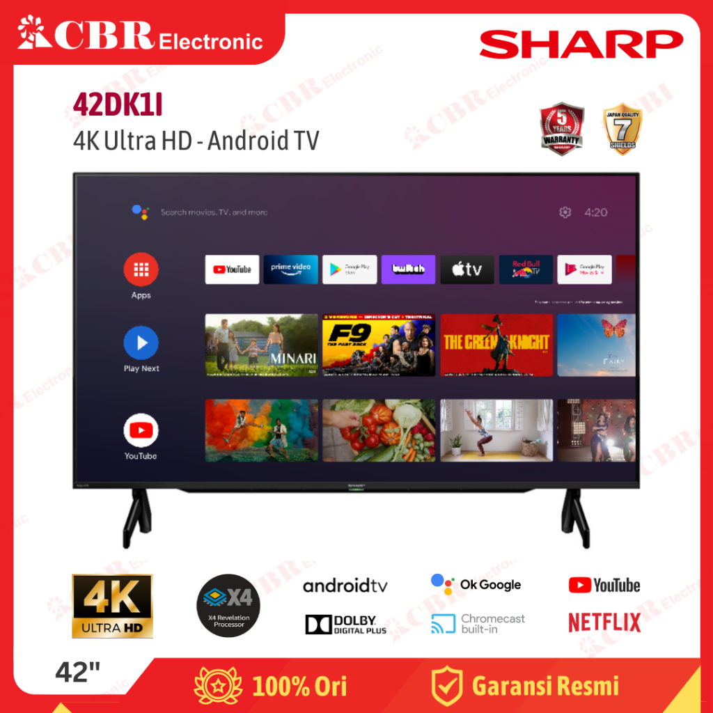 Jual TV SHARP 42 Inch LED 42DK1I (4K HDAndroid TV) Shopee Indonesia