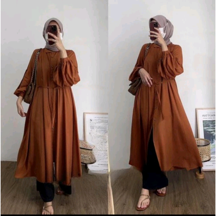 Jual Baju Atasan Wanita Terbaru Ayana Long Tunik Crinkle Airflow